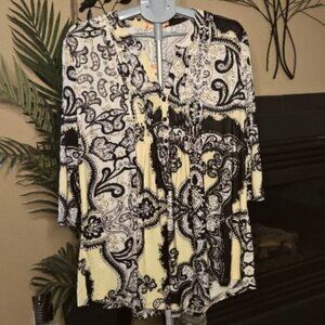 NWT La Cera paisley print tunic top sz XL